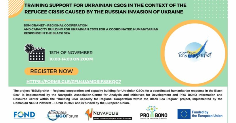 Regional cooperation and capacity building for Ukrainian CSOs for a coordinated humanitarian response in the Black Sea