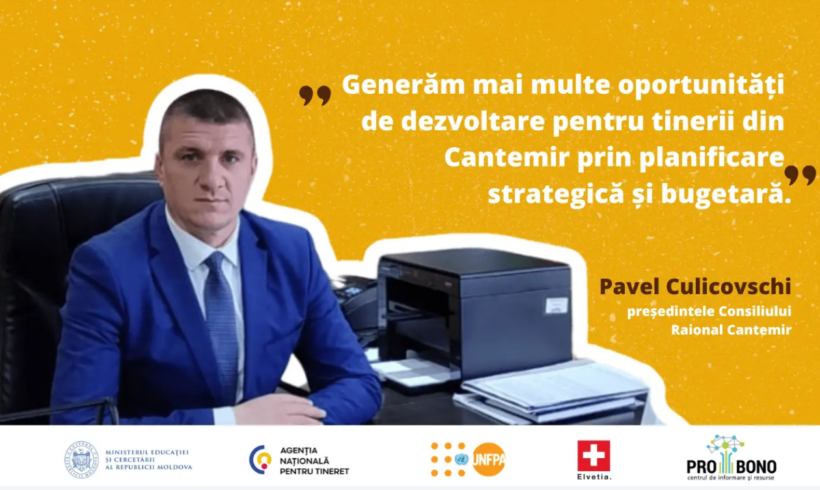 Generăm mai multe oportunități de dezvoltare pentru tinerii din Cantemir prin planificare strategică și bugetară – Pavel Culicovschi, președintele Consiliului Raional Cantemir